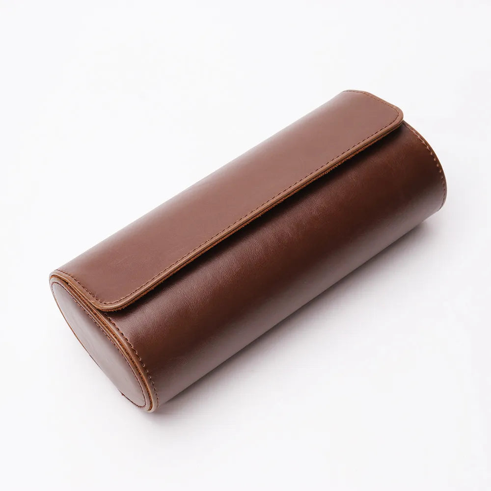 Travel Watch Case – 3-Slot Leather Organizer
