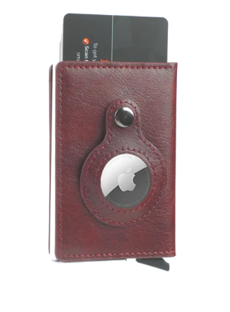 RFID-Blocking Wallet with AirTag Holder – Pop-Up Card Case