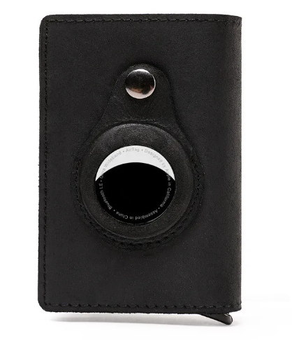 RFID-Blocking Wallet with AirTag Holder – Pop-Up Card Case